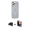MARSİLYAN™- iPhone 15 Pro Max Kılıf Çekirdek Modern Prime - Siyah 3D Antistatik Mat Seramik Nano Ekran Koruyucu + Raze Metal Kamera Lens - TMGI
