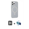 MARSİLYAN™- iPhone 15 Pro Max Kılıf Çekirdek Modern Prime - Siyah 3D Antistatik Seramik Nano Ekran Koruyucu + PVD Metal Kamera Lens - GI