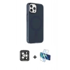 MARSİLYAN™- iPhone 15 Pro Max Kılıf Çekirdek Modern Prime - Siyah 3D Antistatik Seramik Nano Ekran Koruyucu + PVD Metal Kamera Lens - GI