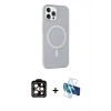 MARSİLYAN™- iPhone 15 Pro Max Kılıf Çekirdek Modern Prime - Siyah 3D Antistatik Seramik Nano Ekran Koruyucu + PVD Metal Kamera Lens - TU