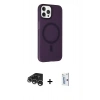 MARSİLYAN™- iPhone 15 Pro Max Kılıf Çekirdek Modern Prime - Siyah Bilvis 0.18mm Plus Cam Ekran Koruyucu + Raze Metal Kamera Lens - GS