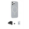 MARSİLYAN™- iPhone 15 Pro Max Kılıf Çekirdek Modern Prime - Siyah Bilvis 0.18mm Plus Cam Ekran Koruyucu + Raze Metal Kamera Lens - GS
