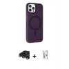 MARSİLYAN™- iPhone 15 Pro Max Kılıf Çekirdek Modern Prime - Siyah Bilvis 0.18mm Plus Cam Ekran Koruyucu + Raze Metal Kamera Lens - LT