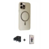 MARSİLYAN™- iPhone 15 Pro Max Kılıf Çekirdek Modern Prime - Siyah Bilvis 3D Cam Ekran Koruyucu + Raze Metal Kamera Lens - LT