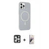 MARSİLYAN™- iPhone 15 Pro Max Kılıf Çekirdek Modern Prime - Siyah Bilvis 3D Mat Cam Ekran Koruyucu + PVD Metal Kamera Lens - LT