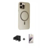 MARSİLYAN™- iPhone 15 Pro Max Kılıf Çekirdek Modern Prime - Siyah Bilvis 3D Mat Cam Ekran Koruyucu + Raze Metal Kamera Lens - SH