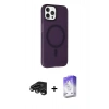 MARSİLYAN™- iPhone 15 Pro Max Kılıf Çekirdek Modern Prime - Siyah Bilvis 5in1 3D Magic Cam Ekran Koruyucu + Titanyum Gri Raze Metal Kamera Lens