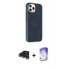 MARSİLYAN™- iPhone 15 Pro Max Kılıf Çekirdek Modern Prime - Siyah Bilvis 5in1 3D Magic Cam Ekran Koruyucu + Titanyum Gri Raze Metal Kamera Lens