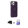 MARSİLYAN™- iPhone 15 Pro Max Kılıf Çekirdek Modern Prime - Siyah Bilvis 5in1 5D Magic Hayalet Cam Ekran Koruyucu + Raze Metal Kamera Lens - SH