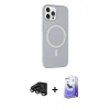 MARSİLYAN™- iPhone 15 Pro Max Kılıf Çekirdek Modern Prime - Siyah Bilvis 5in1 5D Magic Hayalet Cam Ekran Koruyucu + Raze Metal Kamera Lens - TMGI