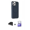 MARSİLYAN™- iPhone 15 Pro Max Kılıf Çekirdek Modern Prime - Siyah Bilvis 5in1 5D Magic Hayalet Cam Ekran Koruyucu + Raze Metal Kamera Lens - GS