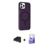 MARSİLYAN™- iPhone 15 Pro Max Kılıf Çekirdek Modern Prime - Siyah Bilvis 5in1 5D Magic Hayalet Cam Ekran Koruyucu + Raze Metal Kamera Lens - TMGI