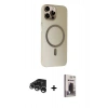 MARSİLYAN™- iPhone 15 Pro Max Kılıf Çekirdek Modern Prime - Siyah Bilvis Hayalet Cam Ekran Koruyucu + Raze Metal Kamera Lens - GS