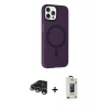 MARSİLYAN™- iPhone 15 Pro Max Kılıf Çekirdek Modern Prime - Siyah Bilvis Hayalet Cam Ekran Koruyucu + Raze Metal Kamera Lens - GS