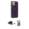 MARSİLYAN™- iPhone 15 Pro Max Kılıf Çekirdek Modern Prime - Siyah Bilvis Hayalet Cam Ekran Koruyucu + Raze Metal Kamera Lens - GS