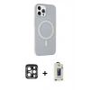 MARSİLYAN™- iPhone 15 Pro Max Kılıf Çekirdek Modern Prime - Siyah Bilvis Hayalet Cam Ekran Koruyucu + PVD Metal Kamera Lens - LT