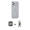 MARSİLYAN™- iPhone 15 Pro Max Kılıf Çekirdek Modern Prime - Siyah Bilvis Hayalet Cam Ekran Koruyucu + PVD Metal Kamera Lens - GI
