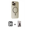 MARSİLYAN™- iPhone 15 Pro Max Kılıf Çekirdek Modern Prime - Siyah Bilvis Hayalet Cam Ekran Koruyucu + PVD Metal Kamera Lens - GS