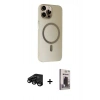 MARSİLYAN™- iPhone 15 Pro Max Kılıf Çekirdek Modern Prime - Siyah Bilvis Hayalet Cam Ekran Koruyucu + Raze Metal Kamera Lens - SH