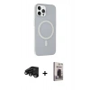 MARSİLYAN™- iPhone 15 Pro Max Kılıf Çekirdek Modern Prime - Siyah Bilvis Hayalet Cam Ekran Koruyucu + Raze Metal Kamera Lens - SH