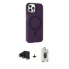 MARSİLYAN™- iPhone 15 Pro Max Kılıf Çekirdek Modern Prime - Siyah Bilvis Hayalet Cam Ekran Koruyucu + Raze Metal Kamera Lens - SH