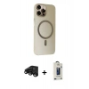 MARSİLYAN™- iPhone 15 Pro Max Kılıf Çekirdek Modern Prime - Siyah Bilvis Hayalet Cam Ekran Koruyucu + Raze Metal Kamera Lens - SH