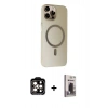 MARSİLYAN™- iPhone 15 Pro Max Kılıf Çekirdek Modern Prime - Siyah Bilvis Hayalet Cam Ekran Koruyucu + PVD Metal Kamera Lens - TU