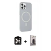 MARSİLYAN™- iPhone 15 Pro Max Kılıf Çekirdek Modern Prime - Siyah Bilvis Hayalet Cam Ekran Koruyucu + PVD Metal Kamera Lens - TU