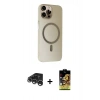 MARSİLYAN™- iPhone 15 Pro Max Kılıf Çekirdek Modern Prime - Siyah Buffer Cam Ekran Koruyucu + Raze Metal Kamera Lens - GS