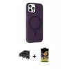 MARSİLYAN™- iPhone 15 Pro Max Kılıf Çekirdek Modern Prime - Siyah Buffer Cam Ekran Koruyucu + Raze Metal Kamera Lens - GS