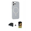 MARSİLYAN™- iPhone 15 Pro Max Kılıf Çekirdek Modern Prime - Siyah Buffer Cam Ekran Koruyucu + Raze Metal Kamera Lens - LT