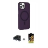 MARSİLYAN™- iPhone 15 Pro Max Kılıf Çekirdek Modern Prime - Siyah Buffer Cam Ekran Koruyucu + Raze Metal Kamera Lens - LT