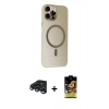 MARSİLYAN™- iPhone 15 Pro Max Kılıf Çekirdek Modern Prime - Siyah Buffer Cam Ekran Koruyucu + Raze Metal Kamera Lens - LT