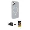 MARSİLYAN™- iPhone 15 Pro Max Kılıf Çekirdek Modern Prime - Siyah Buffer Cam Ekran Koruyucu + Raze Metal Kamera Lens - TMGI