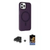 MARSİLYAN™- iPhone 15 Pro Max Kılıf Çekirdek Modern Prime - Siyah Buffer Hayalet Cam Ekran Koruyucu + Raze Metal Kamera Lens - GS