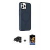 MARSİLYAN™- iPhone 15 Pro Max Kılıf Çekirdek Modern Prime - Siyah Buffer Hayalet Cam Ekran Koruyucu + Raze Metal Kamera Lens - GS