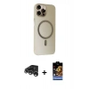 MARSİLYAN™- iPhone 15 Pro Max Kılıf Çekirdek Modern Prime - Siyah Buffer Hayalet Cam Ekran Koruyucu + Raze Metal Kamera Lens - GS