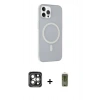 MARSİLYAN™- iPhone 15 Pro Max Kılıf Çekirdek Modern Prime - Siyah Joko Magic 5D Hayalet Cam + PVD Metal Kamera Lens - GI