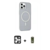 MARSİLYAN™- iPhone 15 Pro Max Kılıf Çekirdek Modern Prime - Siyah Joko Magic 5D Hayalet Cam + PVD Metal Kamera Lens - GS