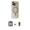 MARSİLYAN™- iPhone 15 Pro Max Kılıf Çekirdek Modern Prime - Siyah Joko Magic 5D Hayalet Cam + PVD Metal Kamera Lens - GS