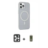 MARSİLYAN™- iPhone 15 Pro Max Kılıf Çekirdek Modern Prime - Siyah Joko Magic 5D Hayalet Cam + PVD Metal Kamera Lens - LT