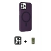 MARSİLYAN™- iPhone 15 Pro Max Kılıf Çekirdek Modern Prime - Siyah Joko Magic 5D Hayalet Cam + PVD Metal Kamera Lens - LT