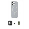 MARSİLYAN™- iPhone 15 Pro Max Kılıf Çekirdek Modern Prime - Siyah Joko Magic 5D Hayalet Cam + Siyah PVD Metal Kamera Lens