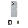 MARSİLYAN™- iPhone 15 Pro Max Kılıf Çekirdek Modern Prime - Siyah Joko Magic 5D Hayalet Cam + PVD Metal Kamera Lens - TU
