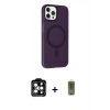 MARSİLYAN™- iPhone 15 Pro Max Kılıf Çekirdek Modern Prime - Siyah Joko Magic 5D Hayalet Cam + PVD Metal Kamera Lens - TU