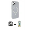 MARSİLYAN™- iPhone 15 Pro Max Kılıf Çekirdek Modern Prime - Siyah Polymer Nano Ekran Koruyucu + PVD Metal Kamera Lens - GI