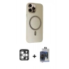 MARSİLYAN™- iPhone 15 Pro Max Kılıf Çekirdek Modern Prime - Siyah Vanessa Magic Cam + PVD Metal Kamera Lens - GS