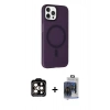 MARSİLYAN™- iPhone 15 Pro Max Kılıf Çekirdek Modern Prime - Siyah Vanessa Magic Cam + PVD Metal Kamera Lens - TU