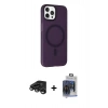MARSİLYAN™- iPhone 15 Pro Max Kılıf Çekirdek Modern Prime - Siyah Vanessa Magic Cam + Raze Metal Kamera Lens - TMGI