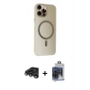 MARSİLYAN™- iPhone 15 Pro Max Kılıf Çekirdek Modern Prime - Siyah Vanessa Magic Cam + Raze Metal Kamera Lens - TMGI